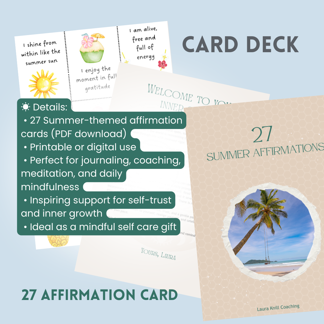 affirmationskarten und schrift